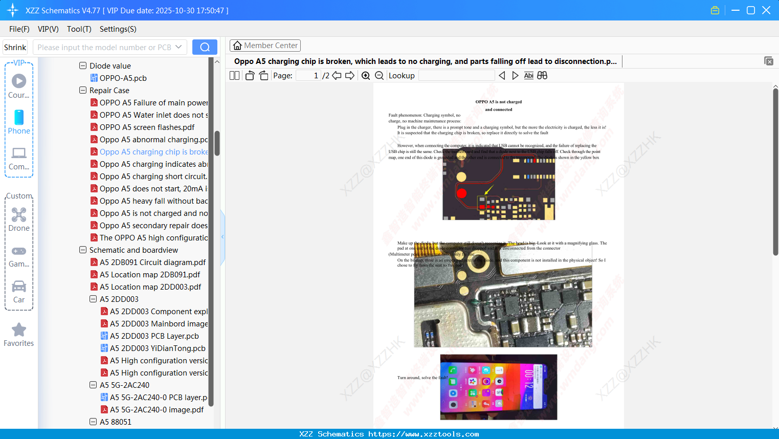Oppo A5 Charging Chip Is Broken, Which Leads To No Charging, And Parts Falling Off Lead To Disconnection